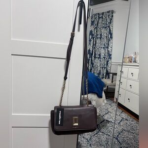 Karl Lagerfeld Brown Crossbody Bag with Gold Accents